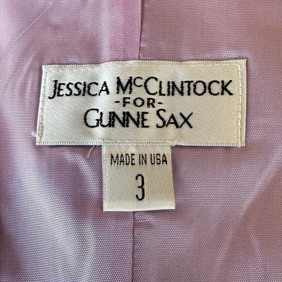 Vintage Jessica McClintock Gunne Sax Prom Dress Light Purple Iridescent Size 3 - Picture 4 of 11